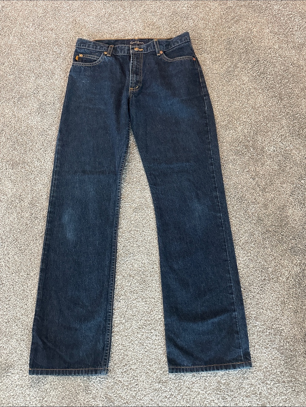 Earl Jeans Straight-Leg Dark Blue Denim